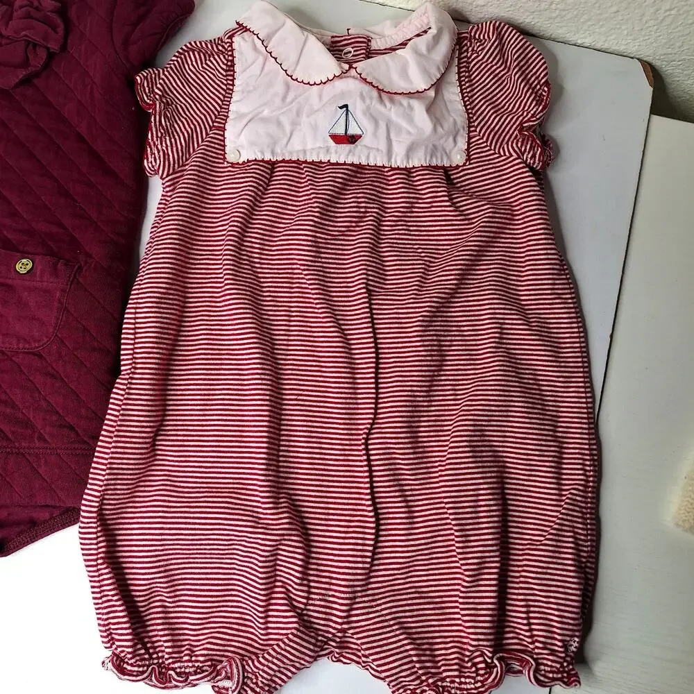 Janie and Jack Baby Lot 6-12m Dresses Plaid Holiday Outfit Sailor Sweater Romper